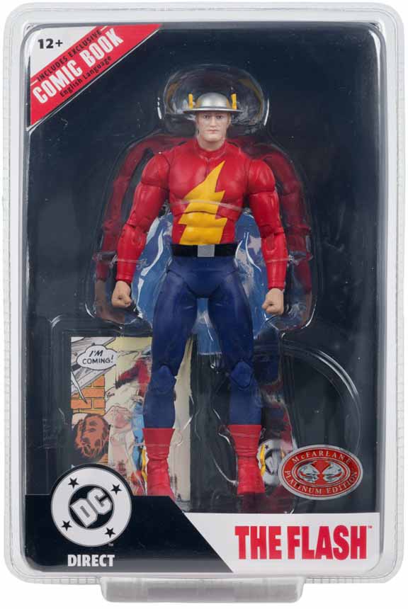 DC Direct The Flash #123 7 Inch Action Figure Page Punchers Exclusive - The Flash Jay Garrick Red Platinum