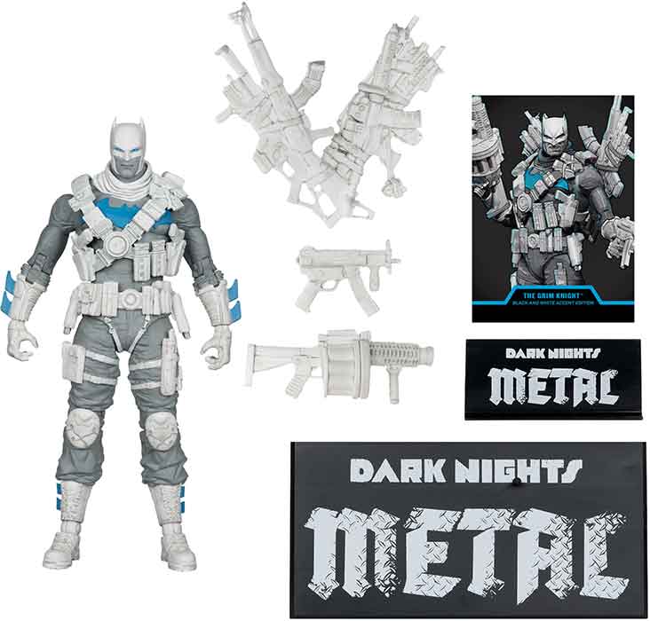 DC Multiverse Dark Nights Metal 7 Inch Action Figure Exclusive - The Grim Knight Black & White Gold Label