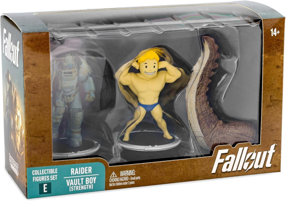 Fallout 3 Inch Mini Figure BAF Deathclaw 2-Pack - Raider and Vault Boy (Strong)