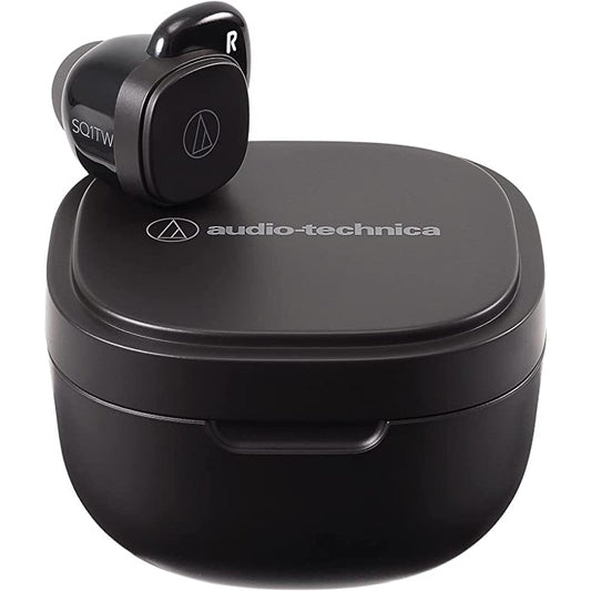 Audio-Technica ATH-SQ1TW Truly Wireless Earbuds, Black [Accessories]