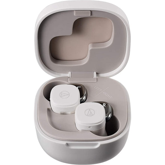 Audio-Technica ATH-SQ1TW Truly Wireless Earbuds, White [Accessories]