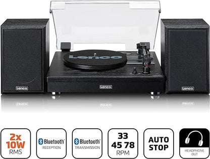 Lenco LS-101 Turntable and Hi-Fi Speakers - Black [Tech & Turntables]
