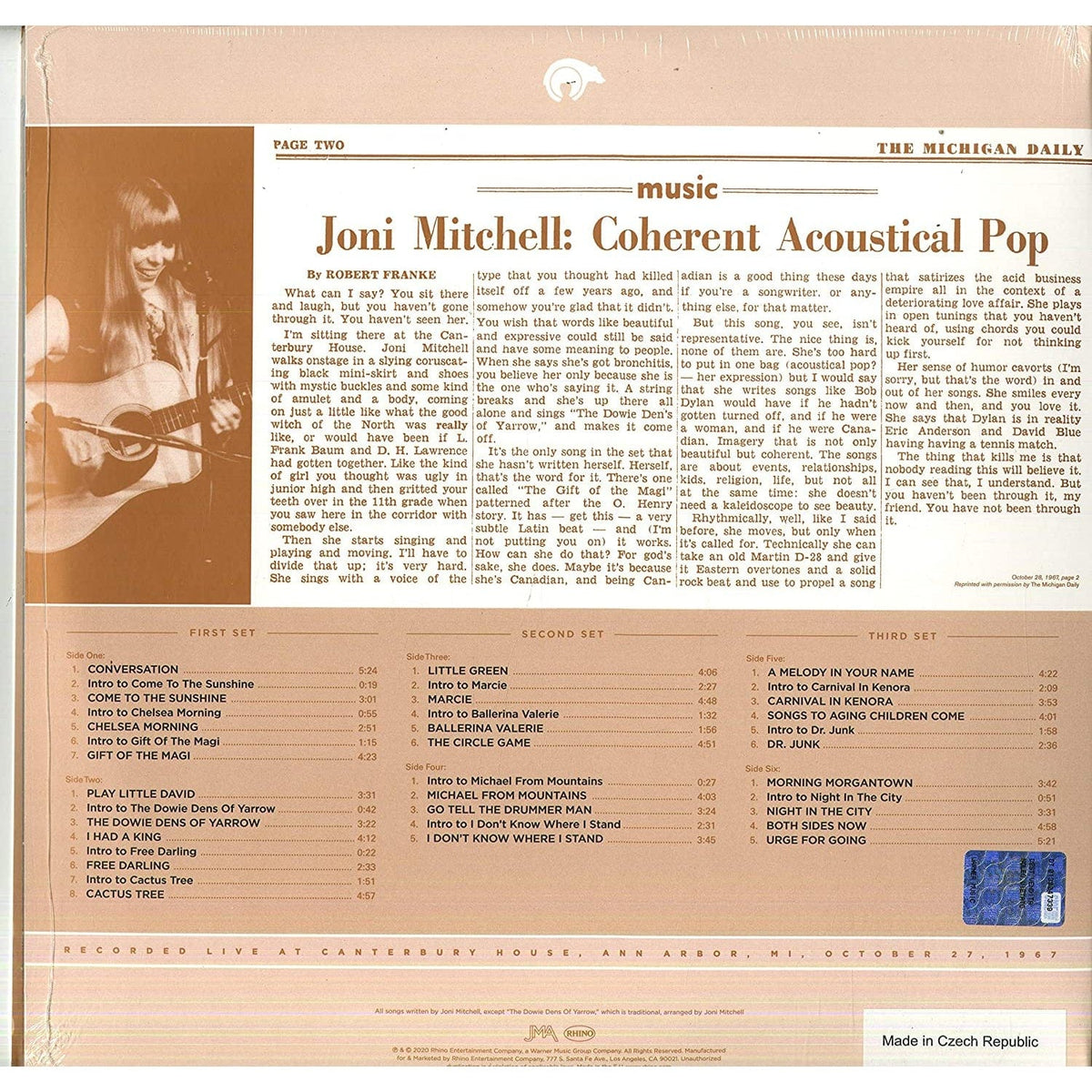 Live at Canterbury House – 1967 - Joni Mitchell [VINYL]