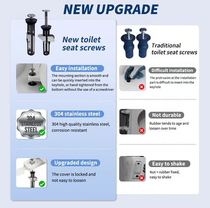 Heavy Duty Toilet Seat Fastener Bolt kit(A Set of 4 Pcs)