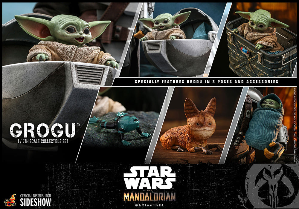 Star Wars The Mandalorian 6 Inch Action Figure 1/6 Scale - Grogu Set Hot Toys 908288